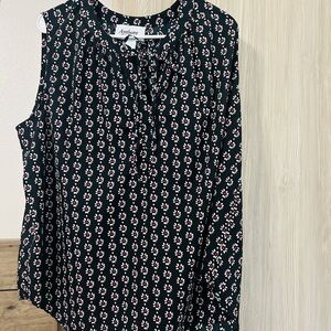 Anthony Richard’s Black and Red Floral Women's Blouse 16W